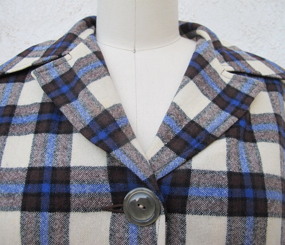 1950s Wool Plaid Jacket, Size M, Women's Vintage … - image 2