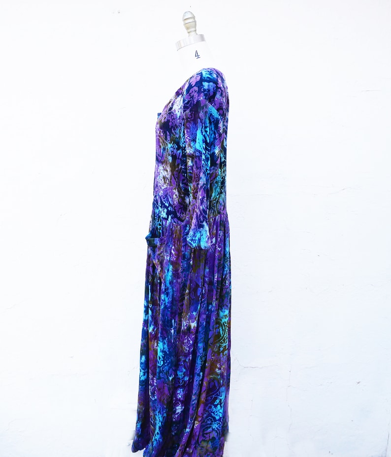 Abstract Purple Maxi Dress One Size Fits Most