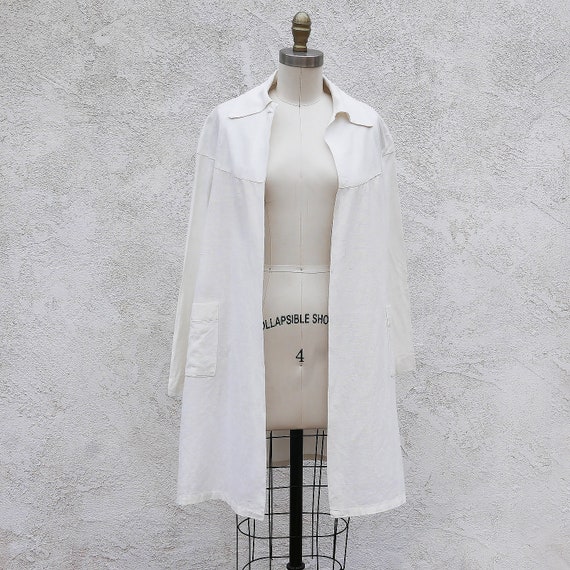 1920s Coat, White Linen Duster, Size XS - image 8