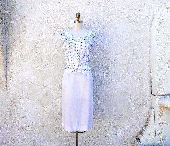 White Pencil Skirt, Cotton Skirt and Top with Rick