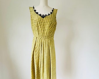 1940s Rayon Summer Dress, Size M, VFG