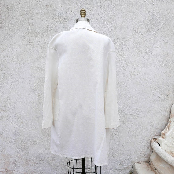 1920s Coat, White Linen Duster, Size XS - image 4