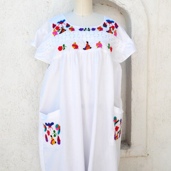 White Cotton Embroidered Summer Dress - image 2