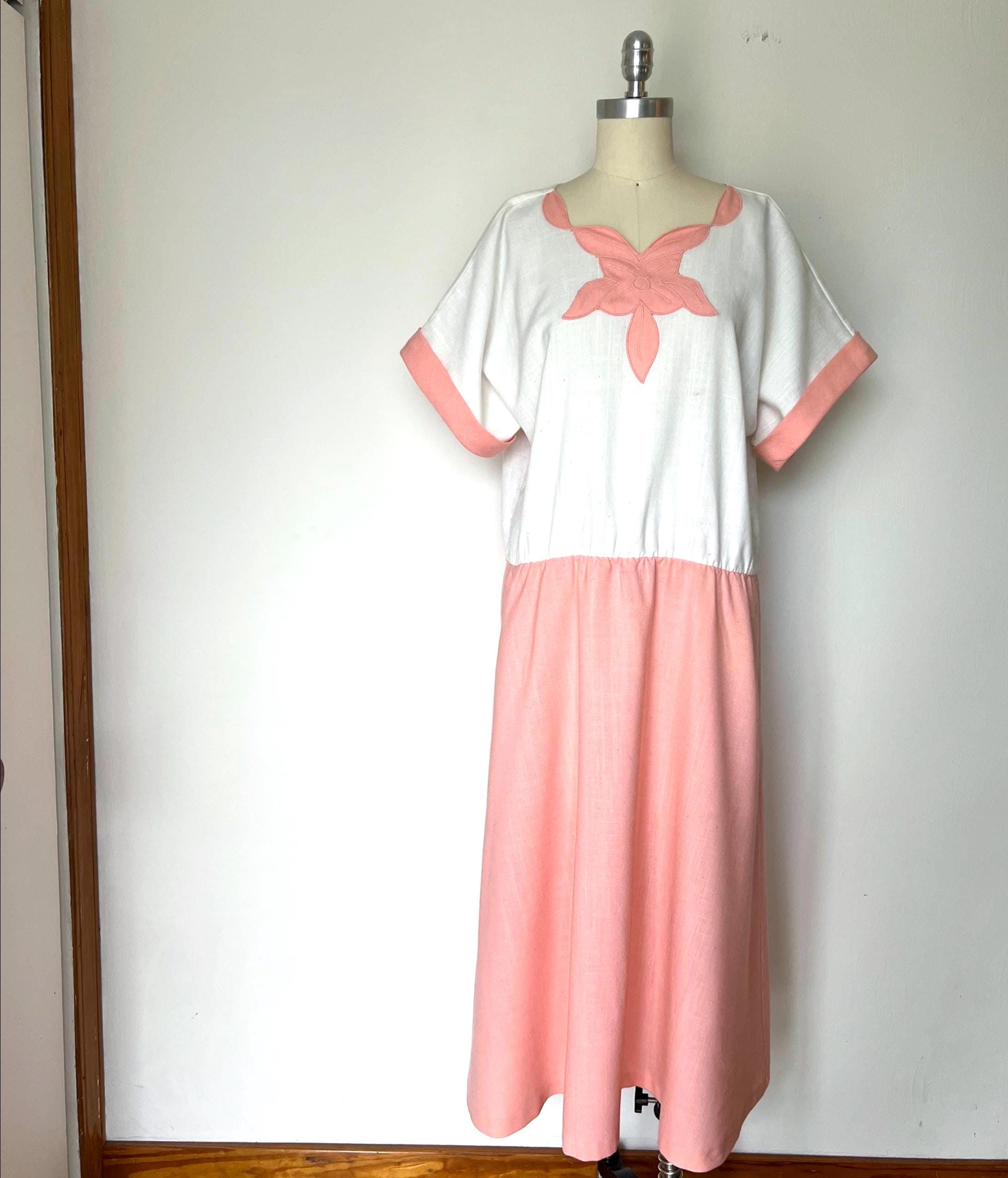 chinese dress ladies Vintage 80s TD4 Electra Pink Maxi Dress and Jacket Set Best Sizes XXS-XS