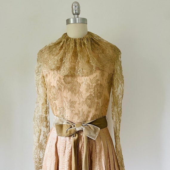 1970s Golden Evening Dress, Richilene Gown, XS, V… - image 2