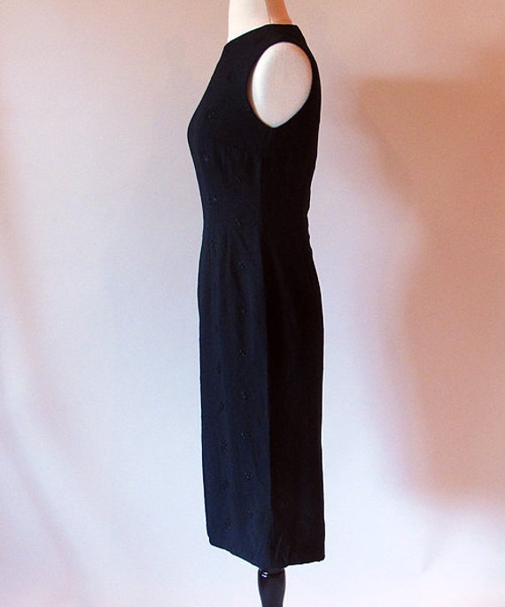 Vintage 50s Little black dress, Size S, Sleeveles… - image 5