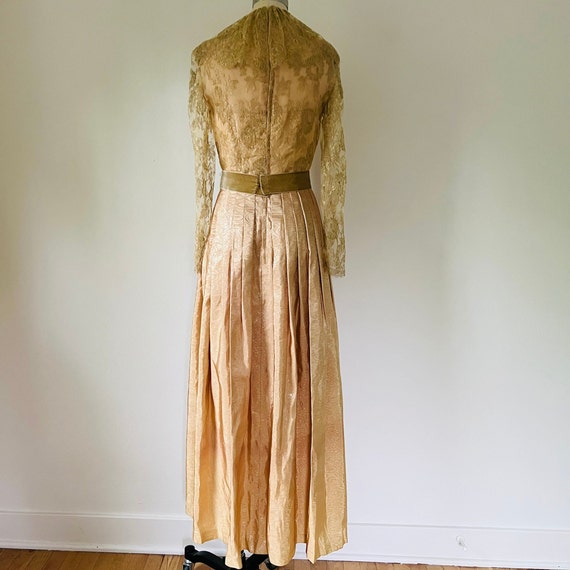 1970s Golden Evening Dress, Richilene Gown, XS, V… - image 7
