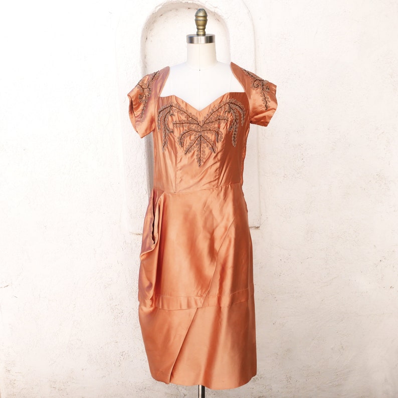 satin copper dress