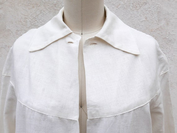 1920s Coat, White Linen Duster, Size XS - image 5