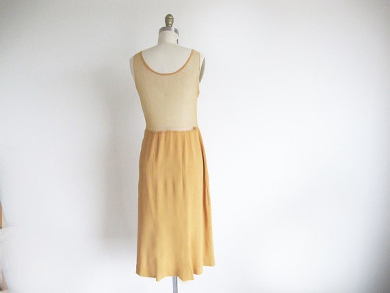 Vintage 50s, Size S, Butterscotch Rayon Crepe  Sk… - image 4