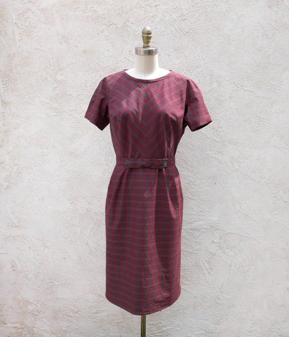 Cotton Plaid Dress, Size S, with Matching Jacket - image 3