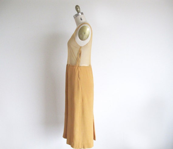 Vintage 50s, Size S, Butterscotch Rayon Crepe  Sk… - image 5