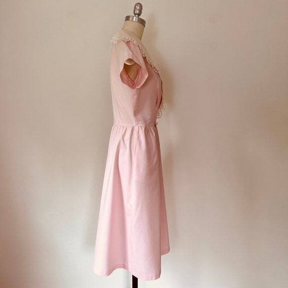 1950s Pink Cotton Wrap Dress, Size S, VFG - image 3