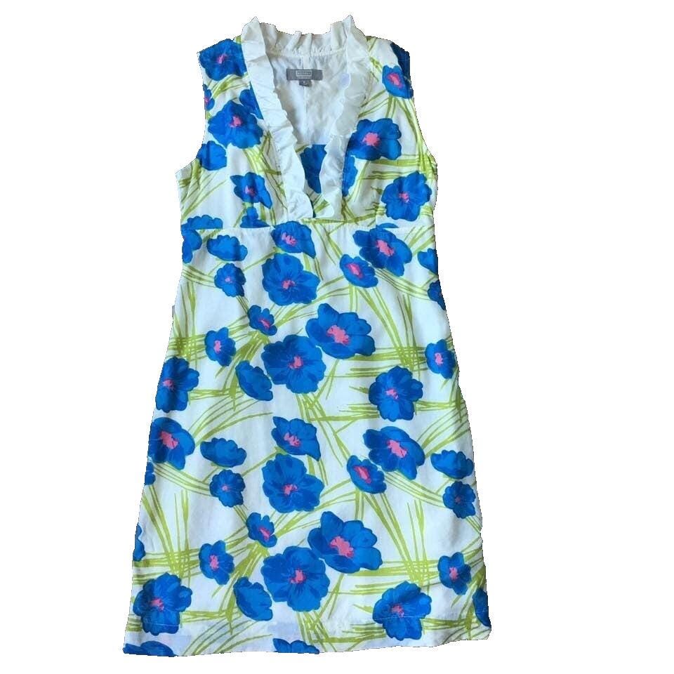 Robe Merona Taille 8 - Imprimé Floral, Noir, Sans Manches, Longueur Genou