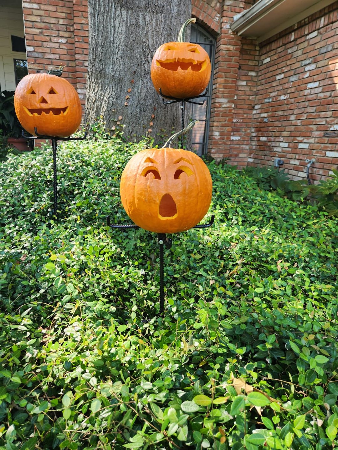 Handmade Iron Pumpkin Stake: Fall Garden Decor - 19/24/29 Inch - Etsy