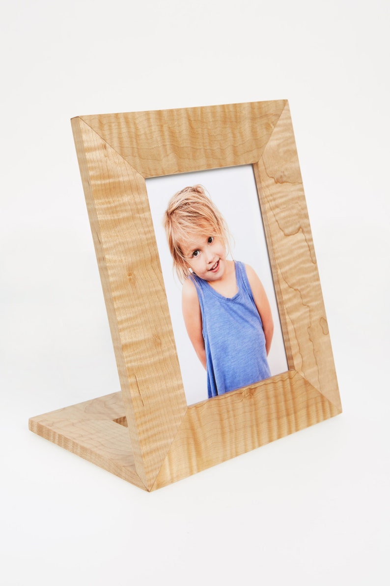 Curly Maple Wood Free Standing Vertical Picture Frame 5 Image 0