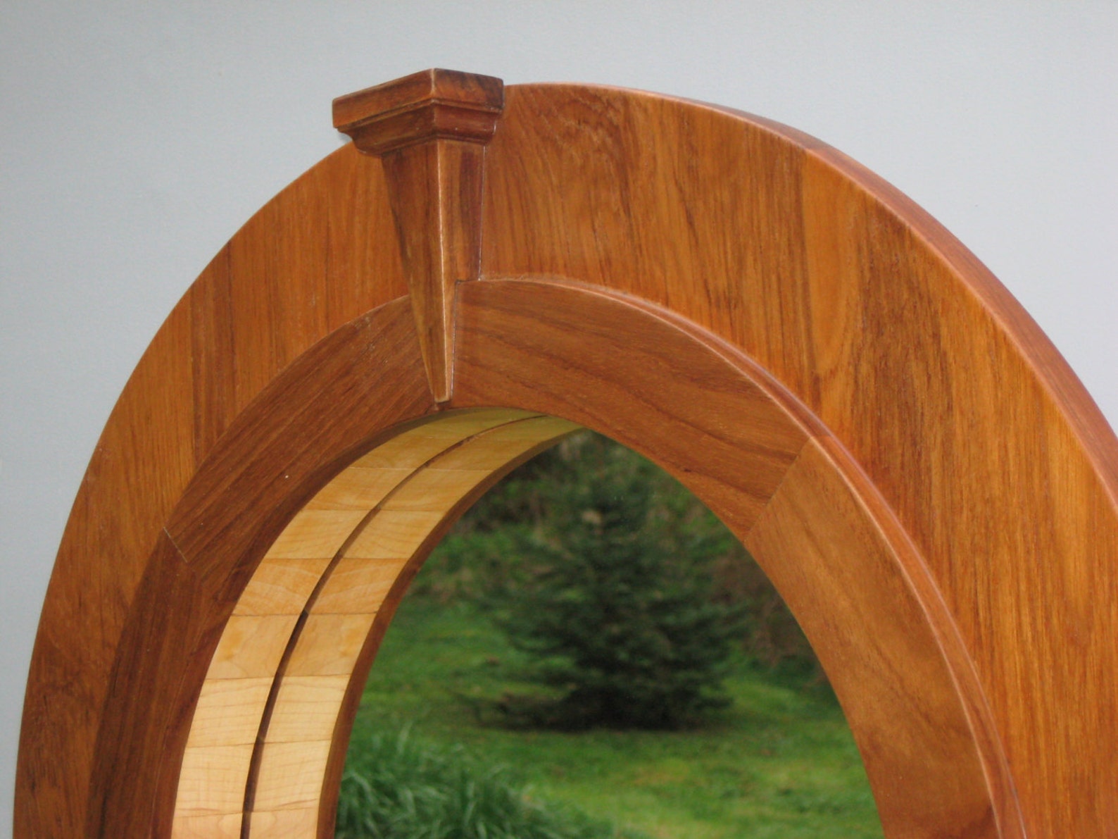 Teak Wood Circular Mirror - Etsy