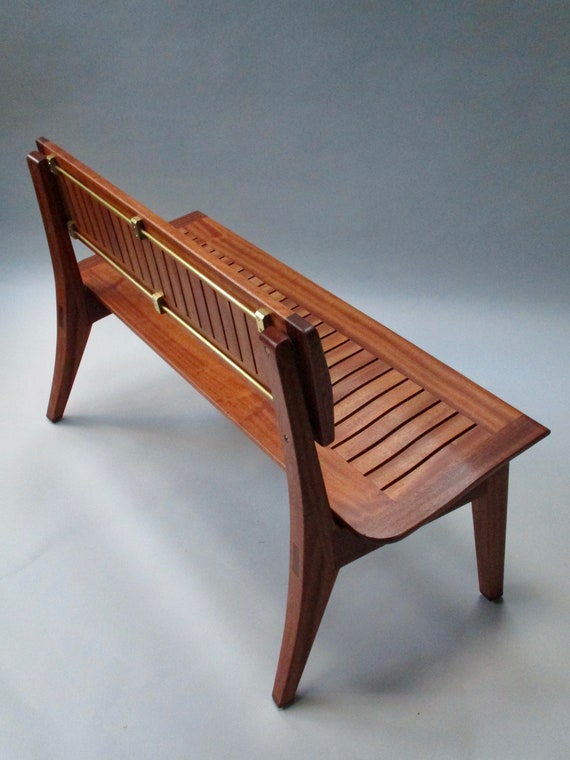 Sapele Wood Outdoor Bench - Etsy