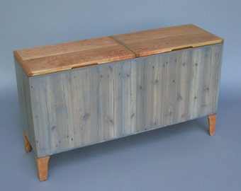 reclaimed wood storage chest/bench