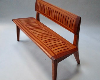 Sapele wood outdoor bench