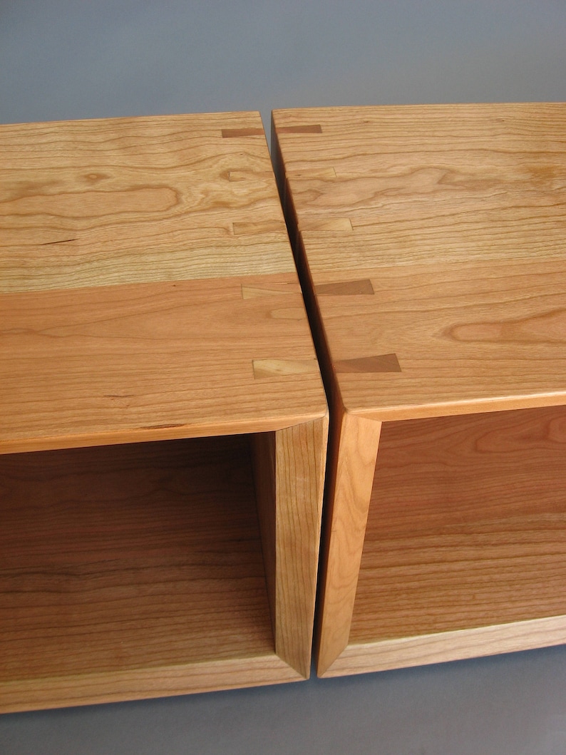 solid cherry wood bench/display console table image 3