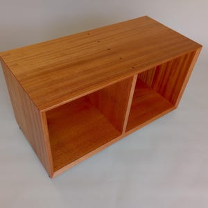 Double decked solid hardwood vinyl album storage tower/case