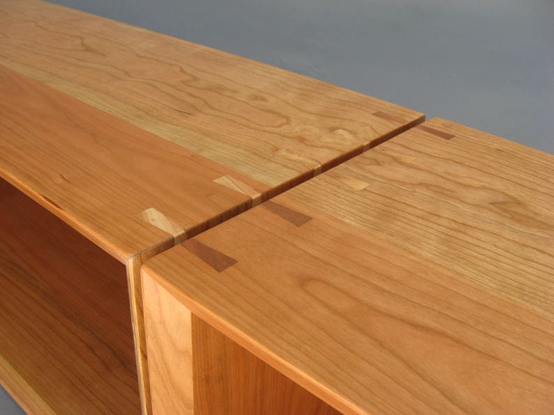 solid cherry wood bench/display console table image 4