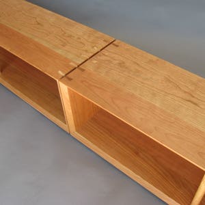 solid cherry wood bench/display console table image 1