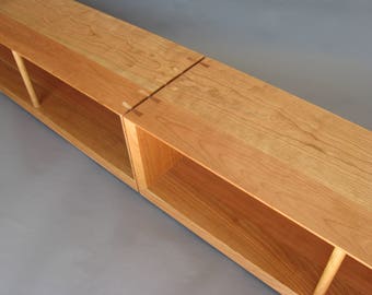 solid cherry wood bench/display console table