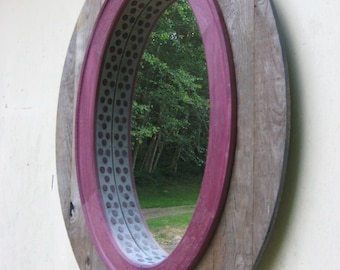 Purple Heart Oval Wall Mirror