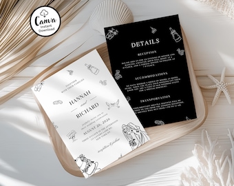 Wedding Invitation Template: Editable illustration Invite