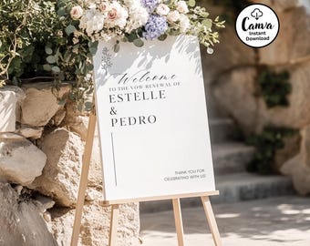 Vow Renewal Welcome Sign: Editable Canva Template