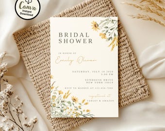 Bridal Shower Invitation: Editable Floral Bridal Invite