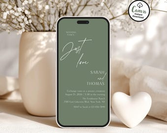 Digital Vow Renewal Invitation Template: Editable Mobile Canva Invite