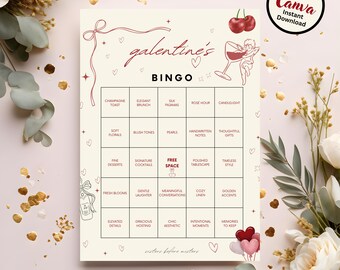 Editable Galentine’s Day Bingo Card: Classy Galentines Game Printable