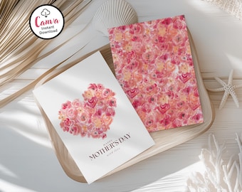 Printable Mother’s Day Card: Editable Floral Template