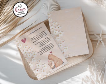 Printable Mother’s Day Poem Card: Editable Floral Template