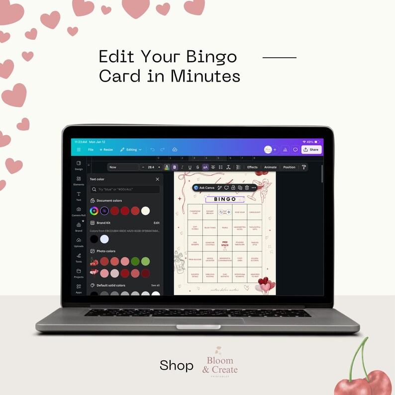 Editable Galentine’s Day Bingo Card: Classy Galentines Game Printable ...
