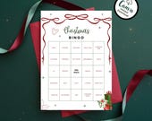 Christmas Bingo Card Template, Editable Canva Template