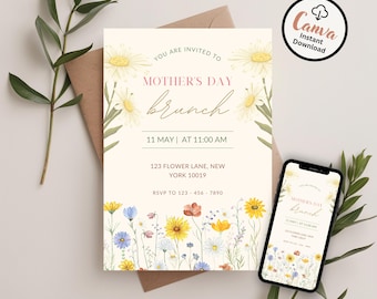 Mother’s Day Brunch Invite: Editable Floral Template
