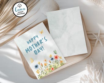 Editable Mother’s Day Card: Printable Floral Template