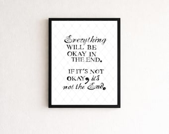 Handwritten John Lennon Quote Printable Decor Ink Wall Art: Minimalist Quote Poster A4–A0