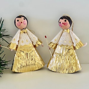 Vintage Cotton Spun Christmas Angels Ornaments