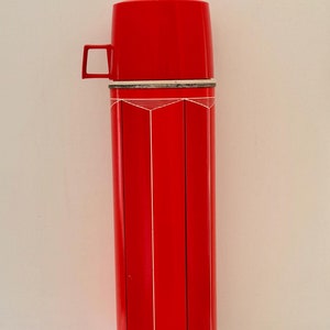 Vintage Thermos Mid Century Red and White