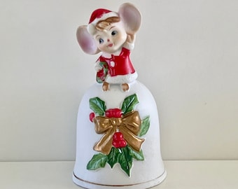 Vintage Bell Christmas Mouse