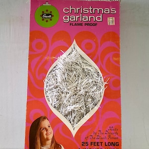 Vintage Silver Tinsel Christmas Garland Grants Made by The Dwarfs of The Black Forest