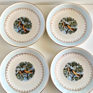 Vintage Set of 4 Homer Laughlin Oriole Rhythm Plates