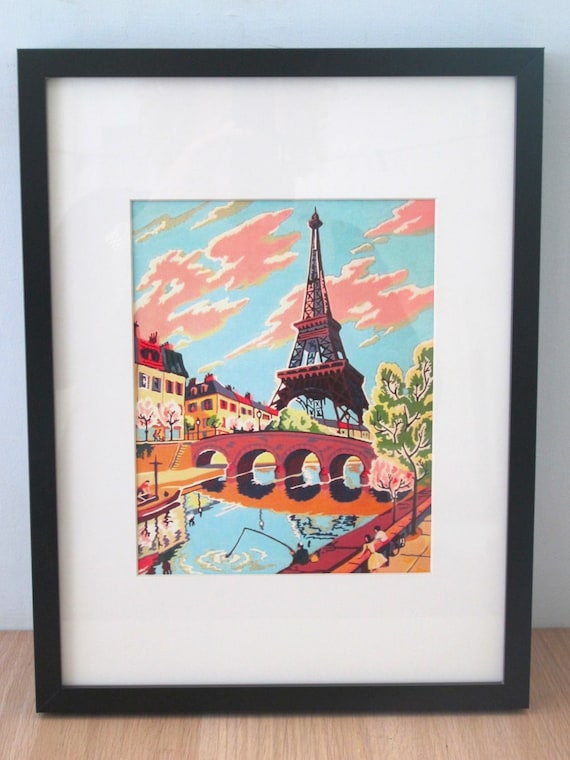 Vintage Paint by Number Print of an Original Paint by Number Etsy