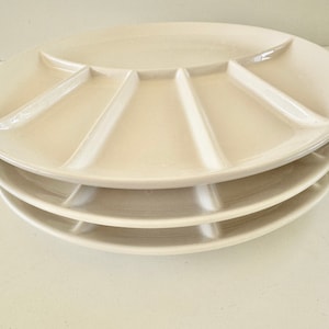 Vintage Set of 4 Sushi Plates/Divided Dishware/Sectioned Plate International Gourmet Japan