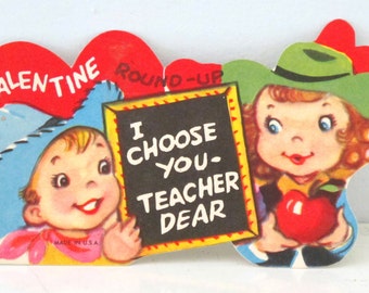 Vintage Valentine Choose You Teacher